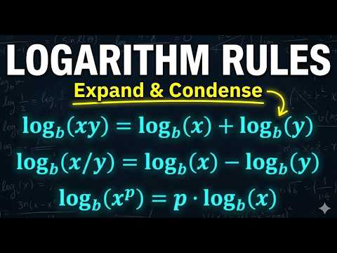 Properties of Logarithms: Expanding &amp; Condensing (Product, Quotient, Power Rules)